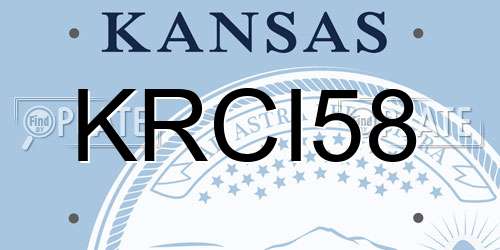 KRCI58 Kansas License Plate