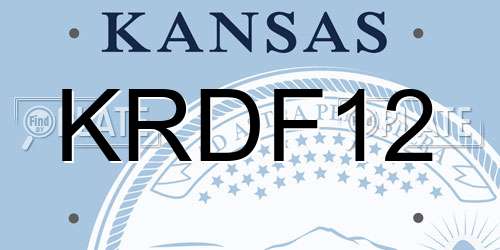 KRDF12 Kansas License Plate