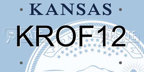 KROF12 Kansas License Plate