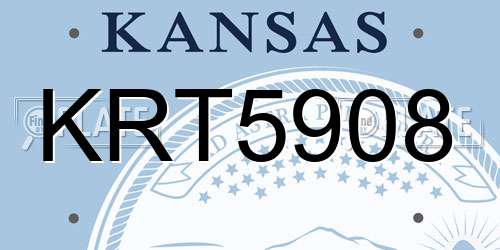 KRT5908 Kansas License Plate
