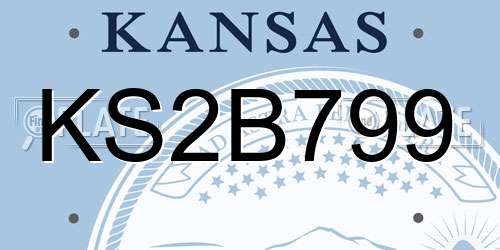 KS2B799 Kansas License Plate