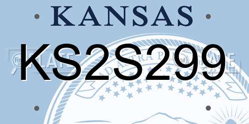 KS2S299 Kansas License Plate