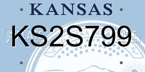 KS2S799 Kansas License Plate