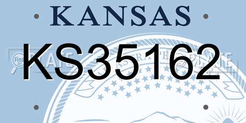 KS35162 Kansas License Plate