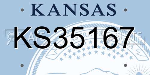KS35167 Kansas License Plate