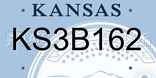 KS3B162 Kansas License Plate