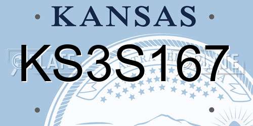 KS3S167 Kansas License Plate
