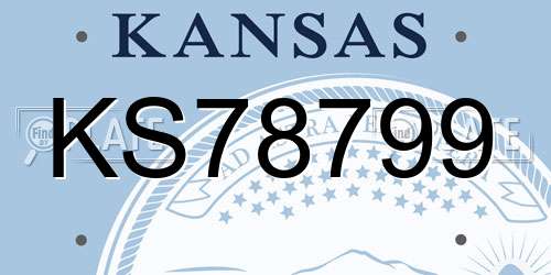 KS78799 Kansas License Plate