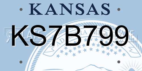 KS7B799 Kansas License Plate