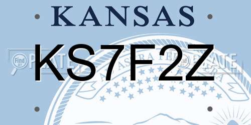 KS7F2Z Kansas License Plate
