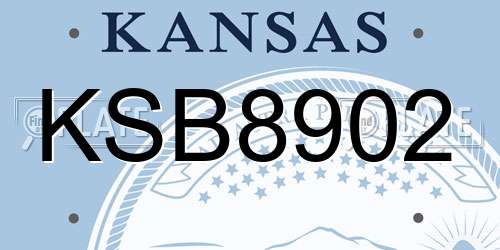 KSB8902 Kansas License Plate