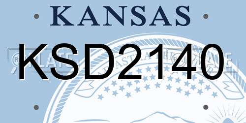 KSD2140 Kansas License Plate