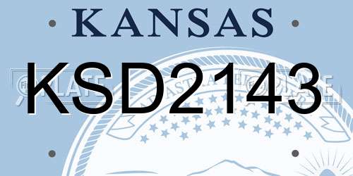 KSD2143 Kansas License Plate