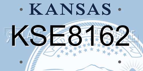 KSE8162 Kansas License Plate