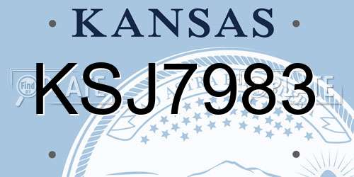 KSJ7983 Kansas License Plate