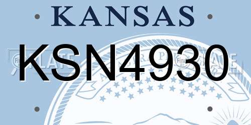 KSN4930 Kansas License Plate