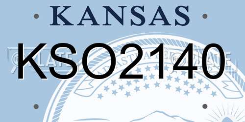 KSO2140 Kansas License Plate