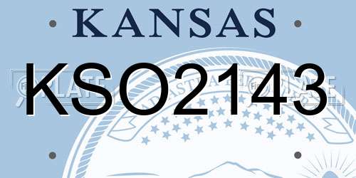 KSO2143 Kansas License Plate