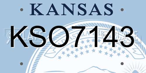 KSO7143 Kansas License Plate