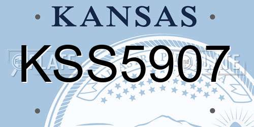 KSS5907 Kansas License Plate