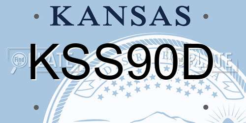 KSS90D Kansas License Plate