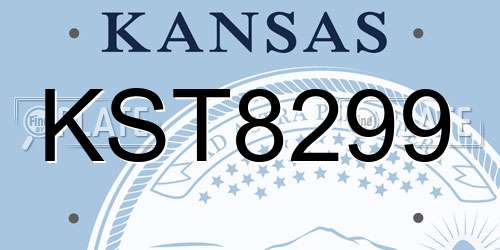 KST8299 Kansas License Plate