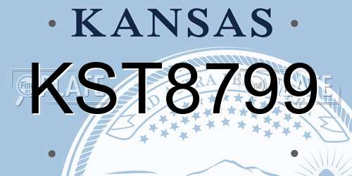 KST8799 Kansas License Plate