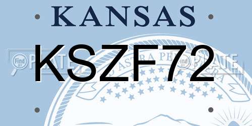 KSZF72 Kansas License Plate