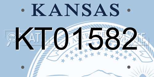 KT01582 Kansas License Plate