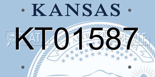 KT01587 Kansas License Plate