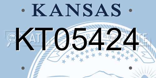 KT05424 Kansas License Plate