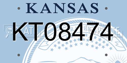 KT08474 Kansas License Plate