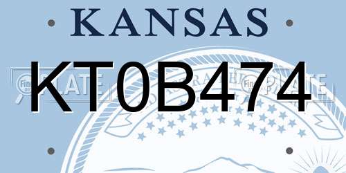 KT0B474 Kansas License Plate