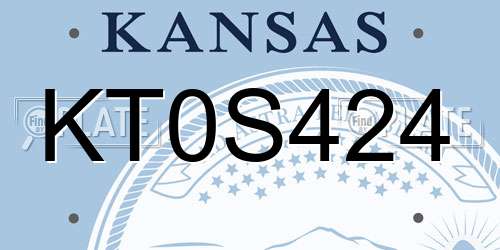 KT0S424 Kansas License Plate