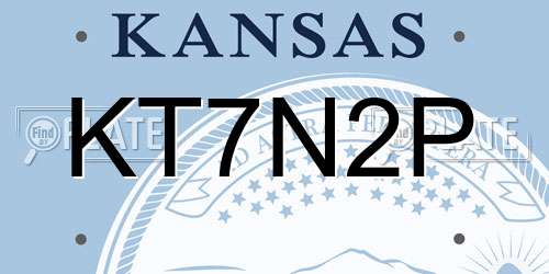 KT7N2P Kansas License Plate