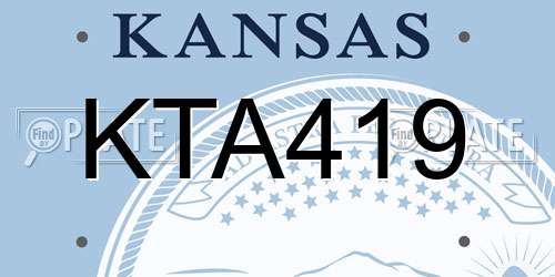 KTA419 Kansas License Plate