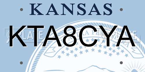 KTA8CYA Kansas License Plate