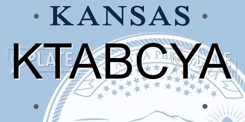 KTABCYA Kansas License Plate