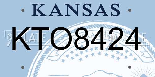 KTO8424 Kansas License Plate
