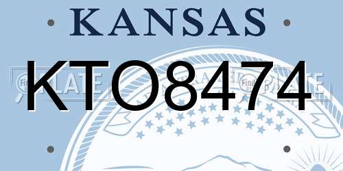 KTO8474 Kansas License Plate