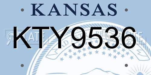 KTY9536 Kansas License Plate