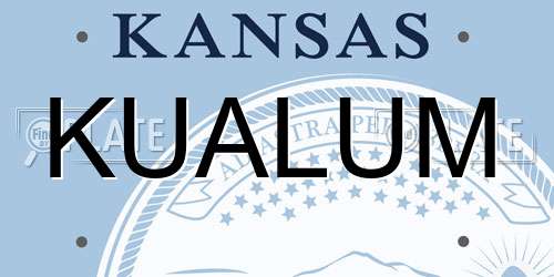 KUALUM Kansas License Plate
