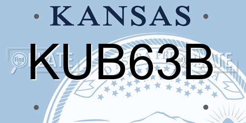 KUB63B Kansas License Plate