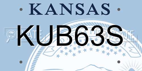 KUB63S Kansas License Plate