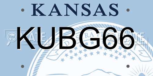 KUBG66 Kansas License Plate