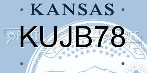 KUJB78 Kansas License Plate