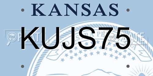 KUJS75 Kansas License Plate