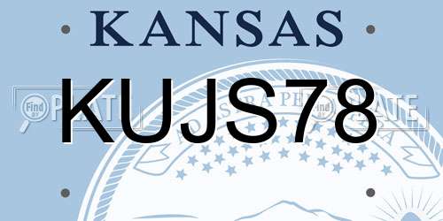 KUJS78 Kansas License Plate