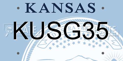 KUSG35 Kansas License Plate