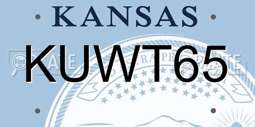 KUWT65 Kansas License Plate